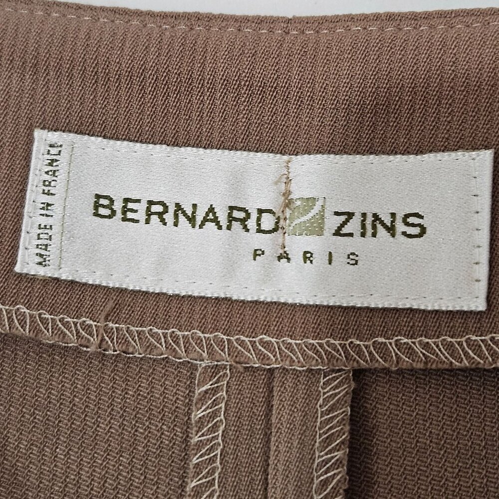 Bernard Zins Paris Trousers Size 12 Brown Tan Wool Blend‎ Luxury From France - Picture 6 of 10